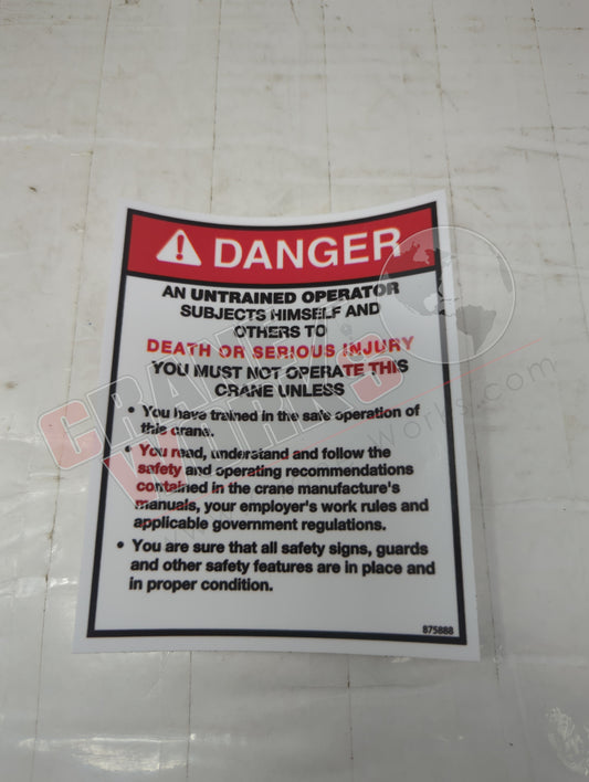 875888 | New Decal - Danger An Untrained Op