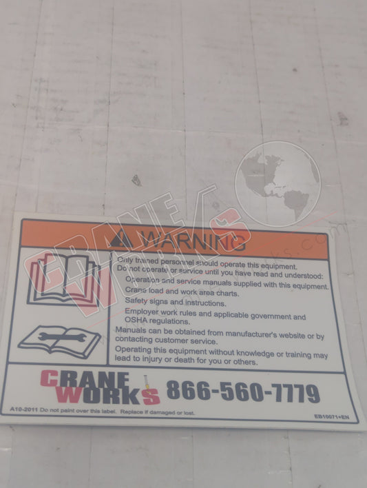EB10071-EN | New Warning Decal - Trained Prsnl