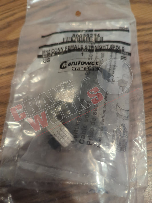 80039254 | New M12 Conn,Female,Straight,5Pole