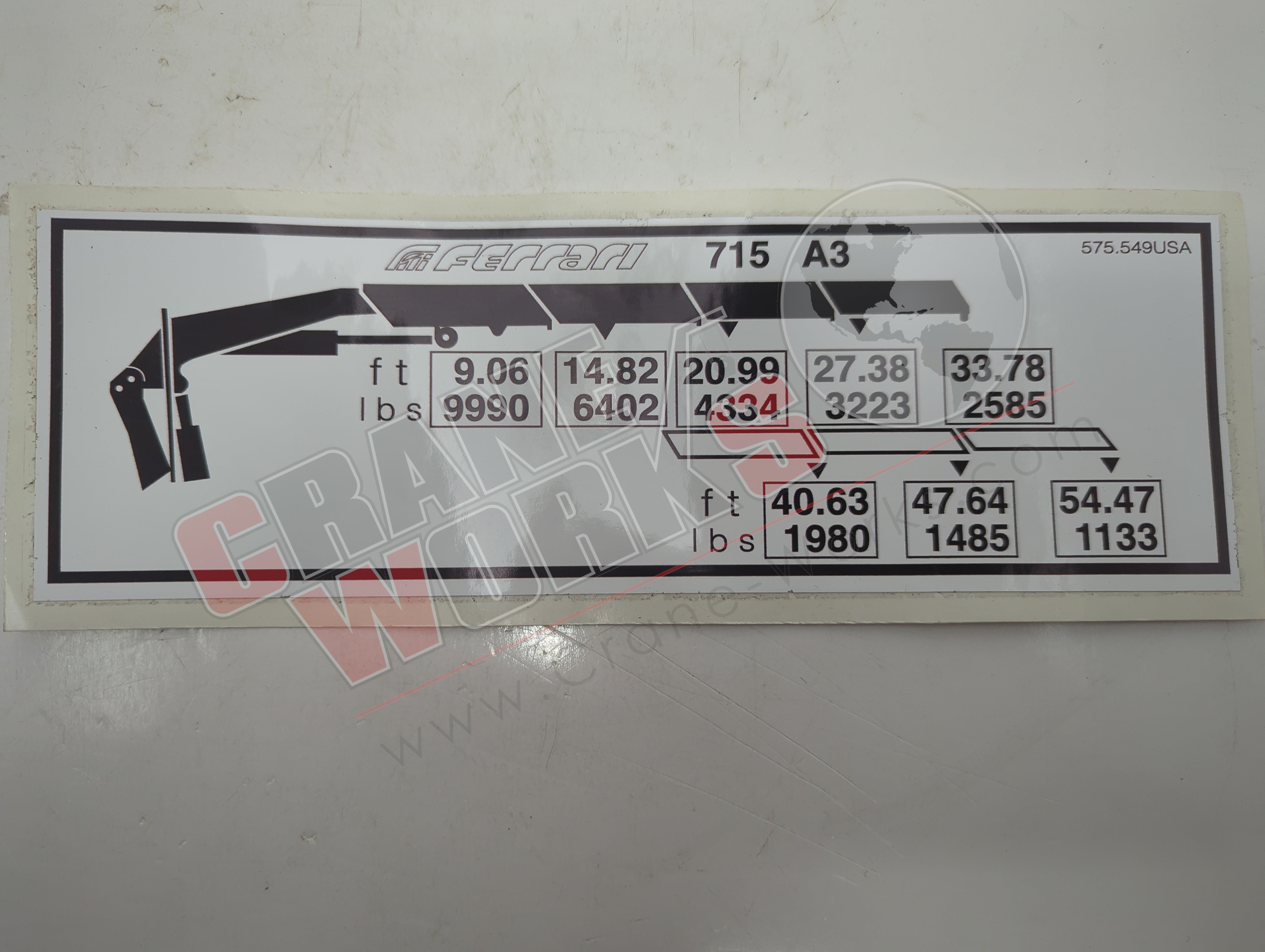 W575549USA | New 715-A3 Load Chart – CraneWorks