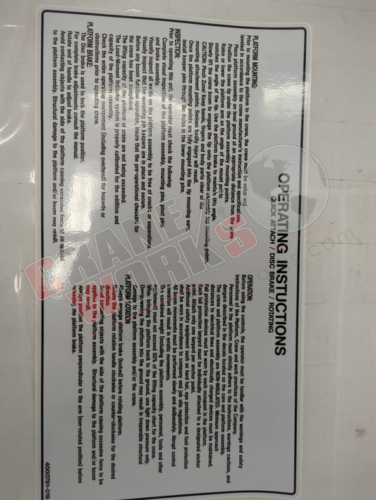 4000791.019 | New Decal;Rot Mb Op Instruct