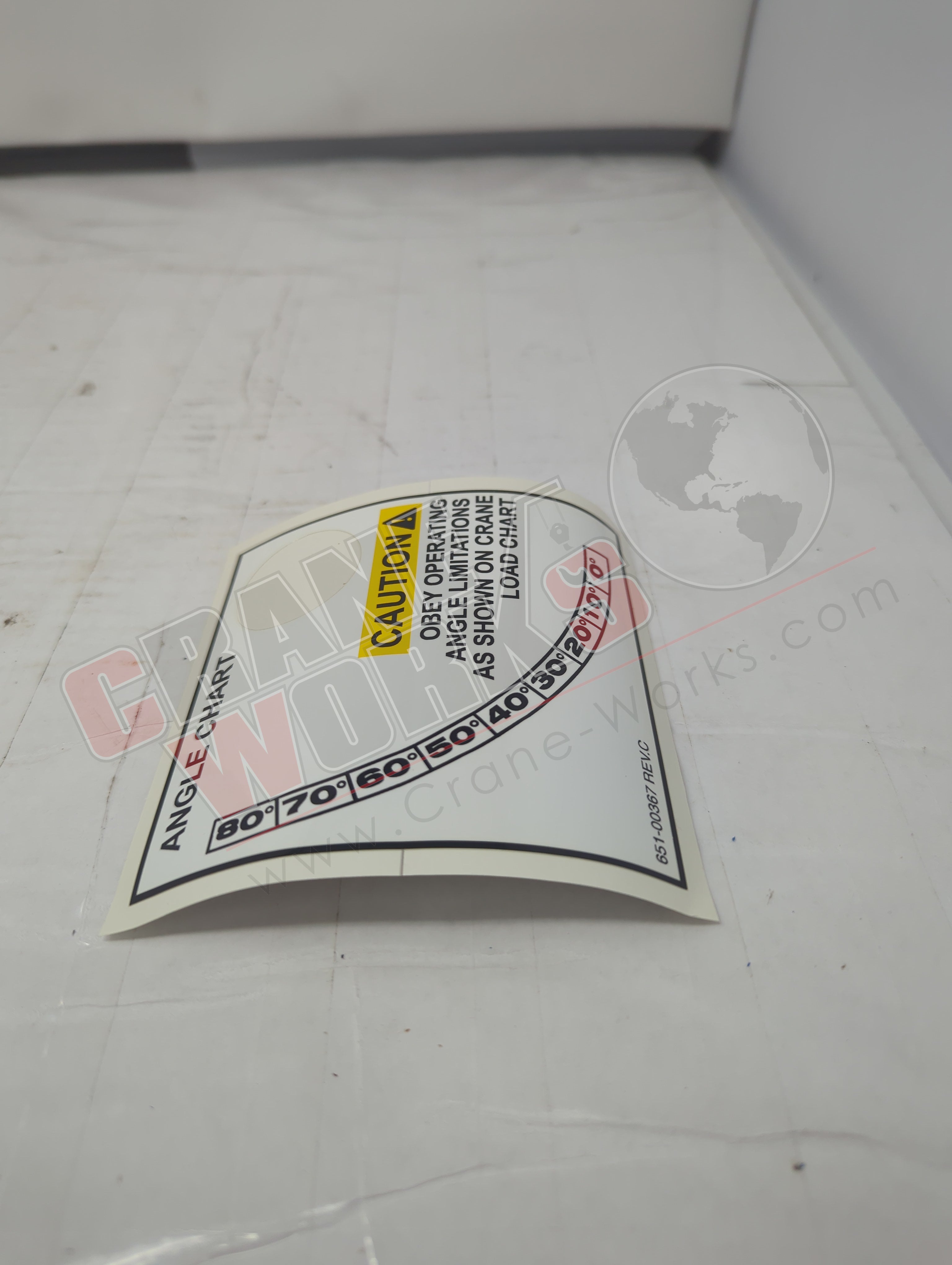651-00367 | New Decal, Rh Boom Angle Indicator – CraneWorks