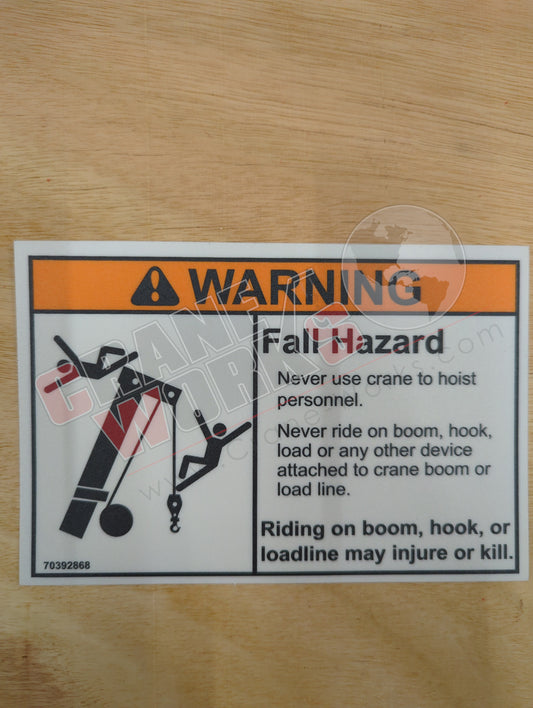 70392868 | New Decal - Warning Cr Loadline (Trk) Large