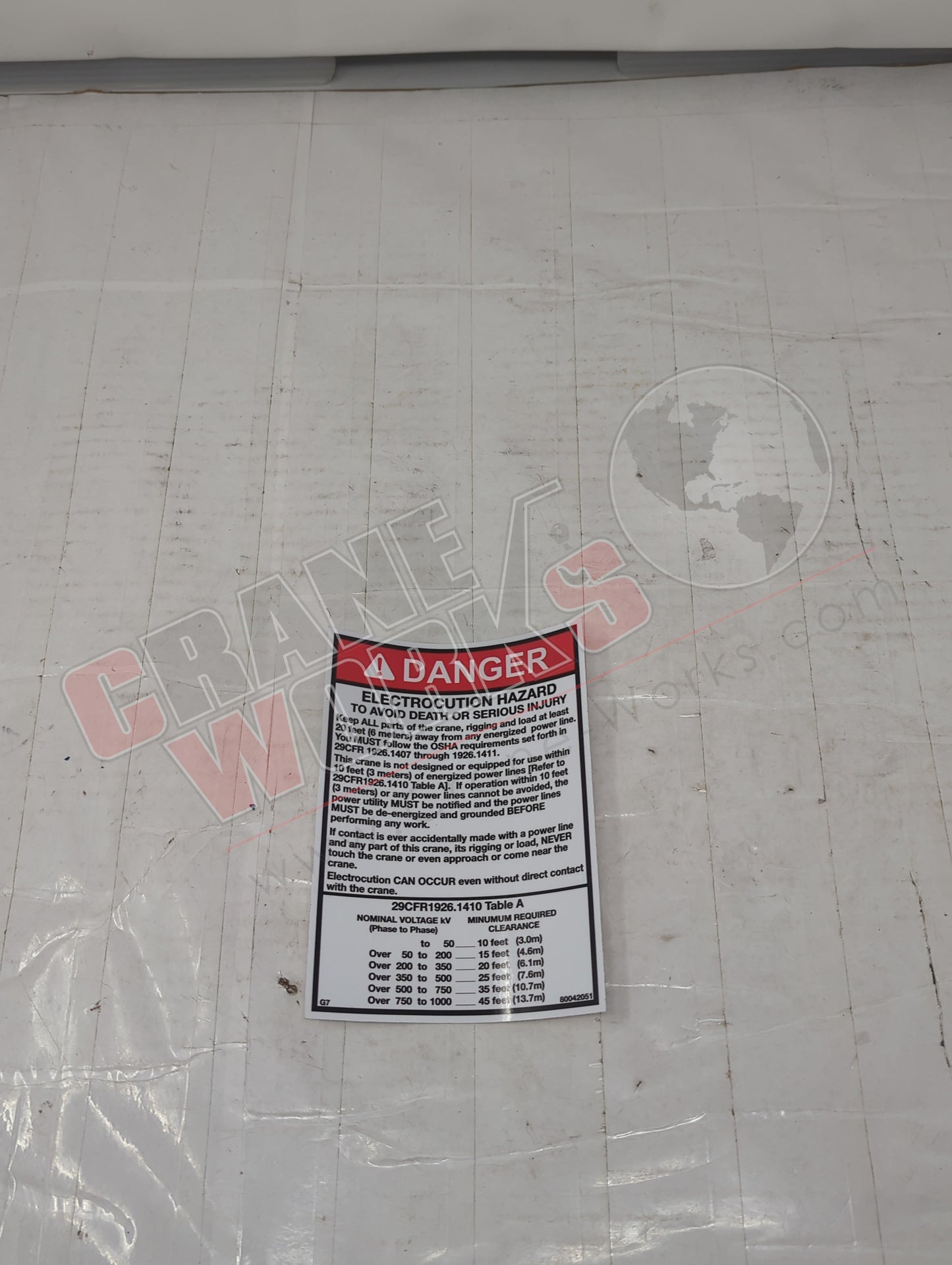 80042051 | New Decal-Danger-Electrocution Hazard