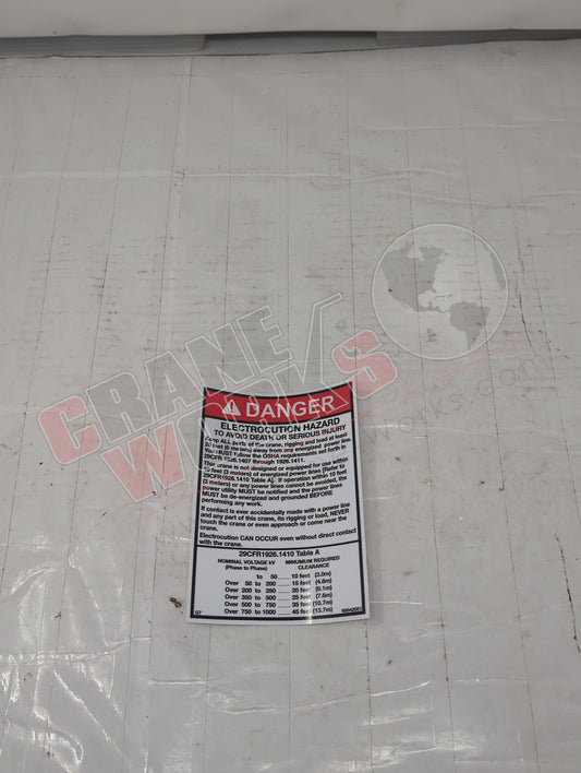 80042051 | New Decal-Danger-Electrocution Hazard