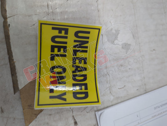 UNLEADED | New Unleaded Fuel Only Decal