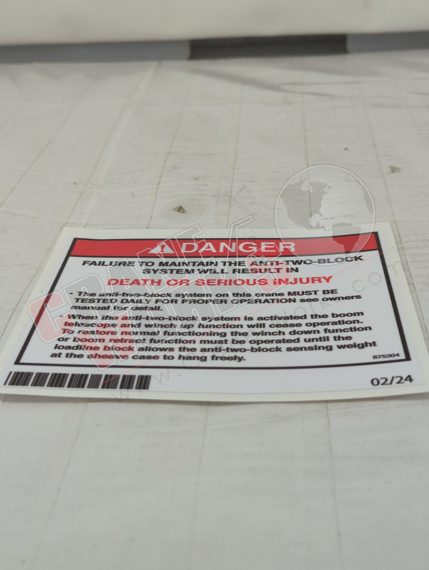 875304 | New Decal, Failure To Maintain A2B