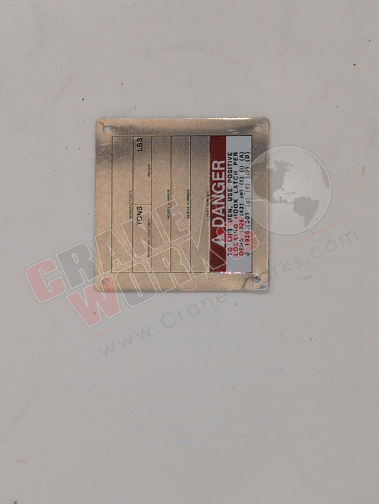 BLOCK TAG | New Load Block Type Plate