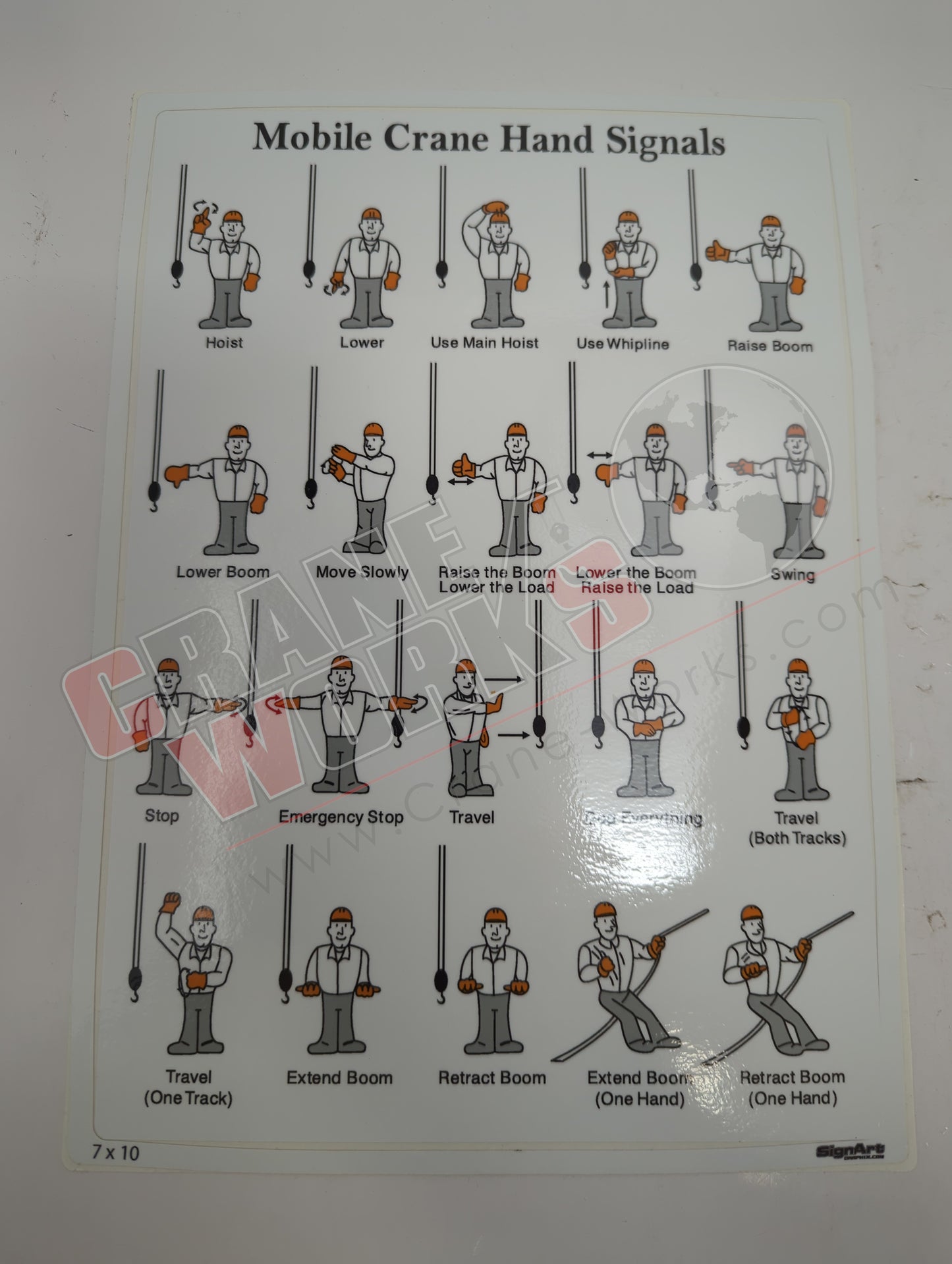 HSC7X10 | New Hand Signal Chart 7" X 10"