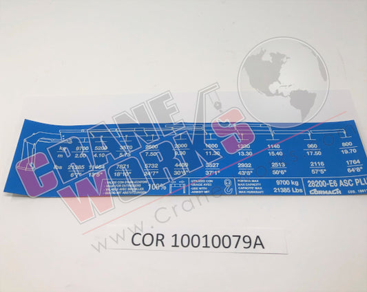 Picture of COR 10010079A NEW LOAD CHART 28200E6