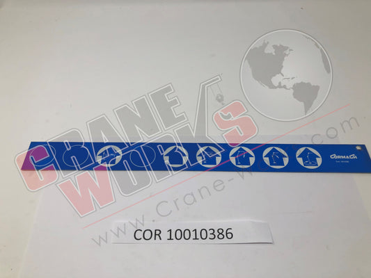 Picture of COR 10010386 NEW PLATE / STICKER INDICATOR