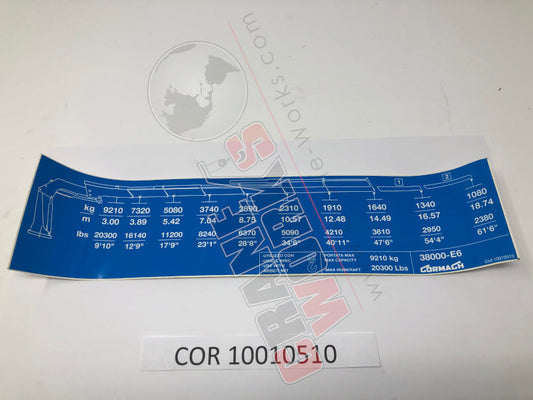 Picture of COR 10010510 NEW LOAD CHART 38000-E6   P03