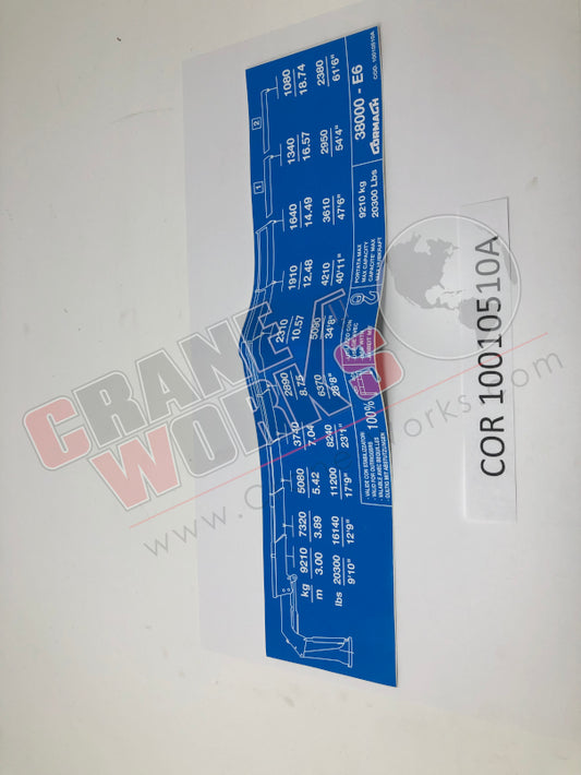 Picture of COR 10010510A NEW PLATE/STICKER   P03