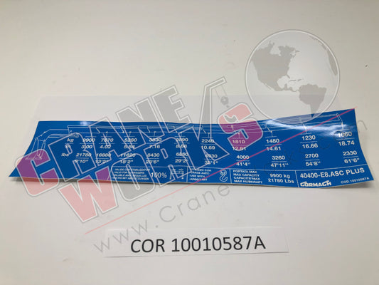 Picture of COR 10010587A NEW LOAD CHART