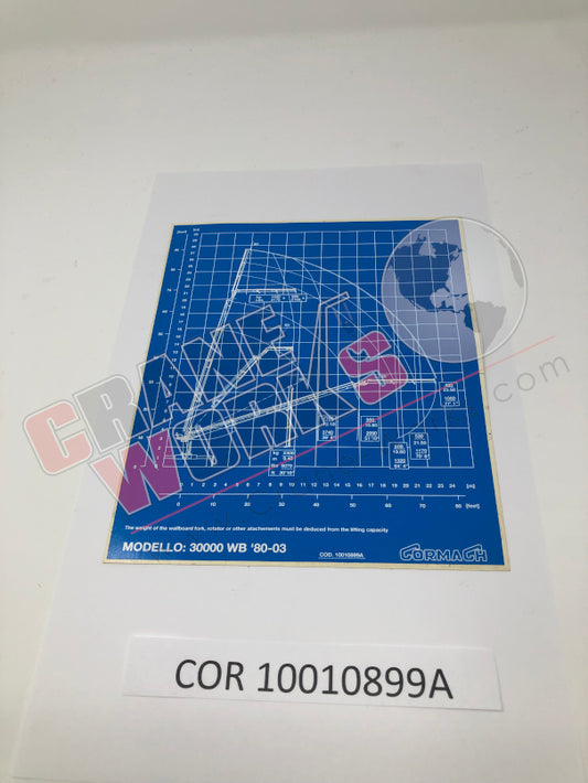 Picture of COR 10010899A NEW LOAD CHART WB 80-03