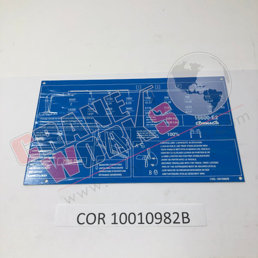 Picture of COR 10010982B NEW PLATE/STICKER