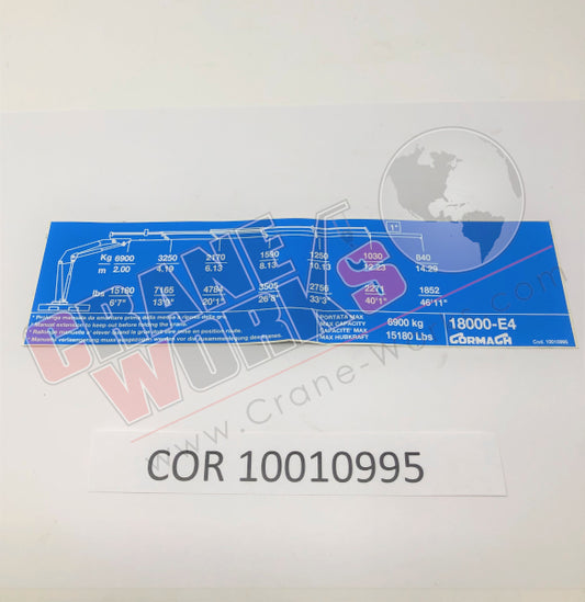 Picture of COR 10010995 NEW LOAD CHART 18000-E4