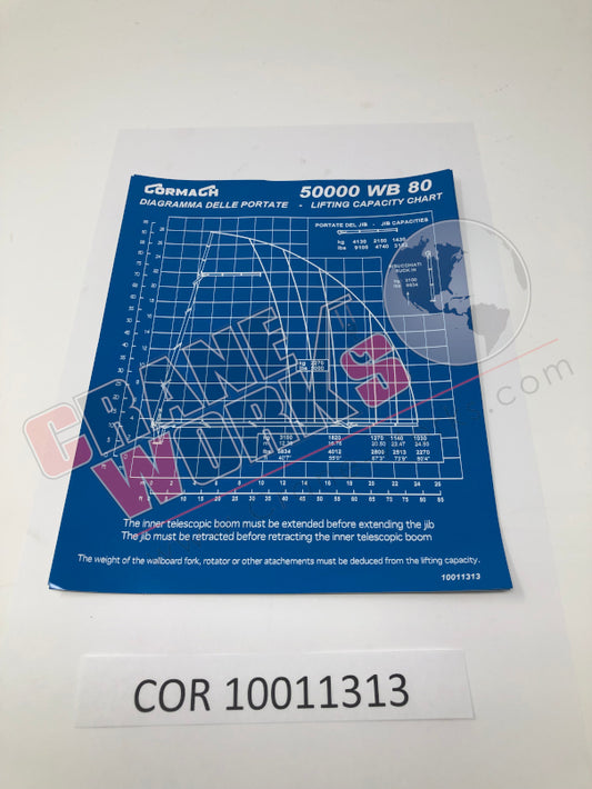 Picture of COR 10011313 NEW LOAD CHART WB80 50,000