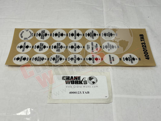 Picture of 4000123.TAB, DECAL SET, LEVER CONTROL KNOBS
