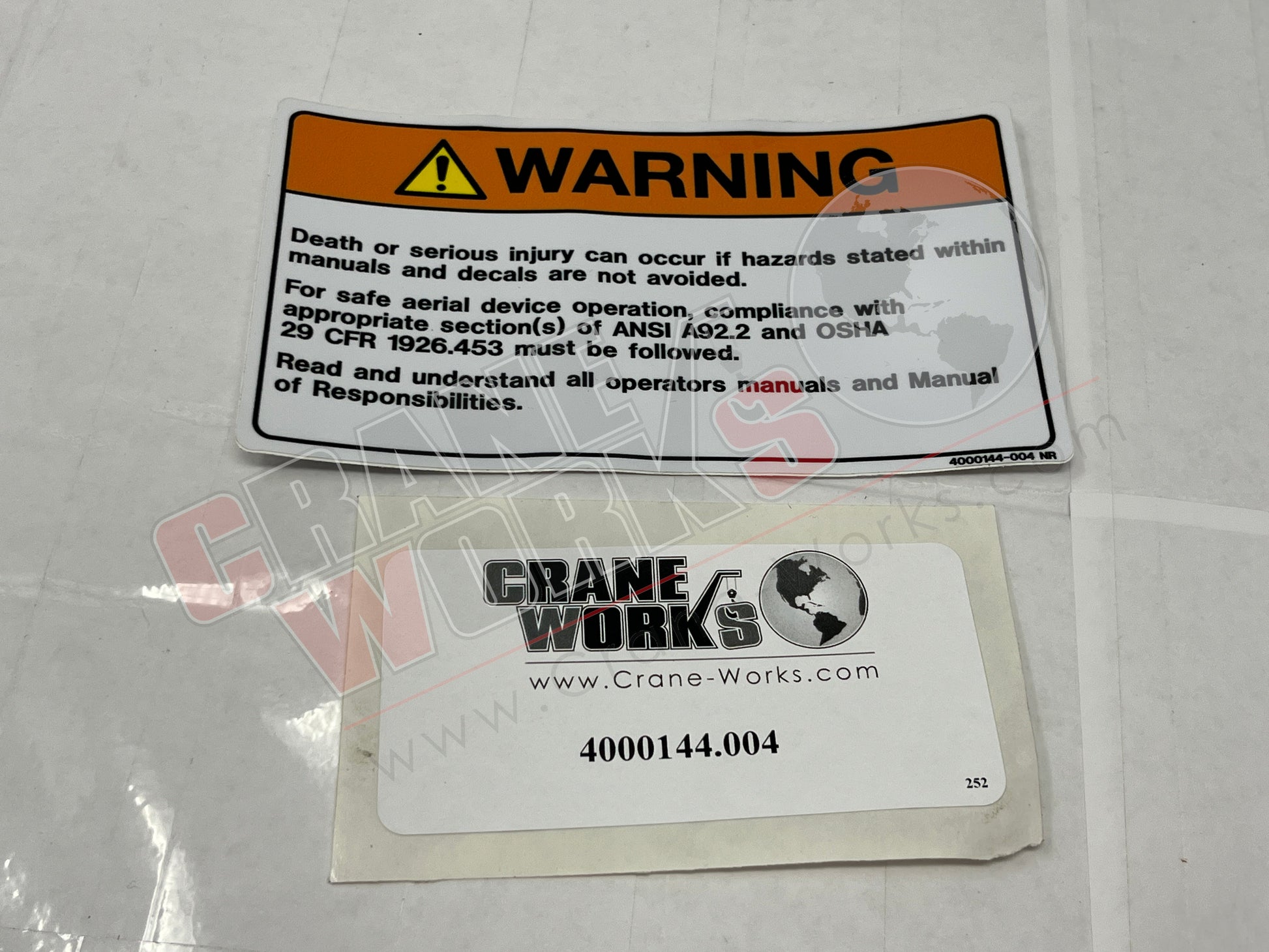 Picture of 4000144.004, DECAL, WARNING HAZARD