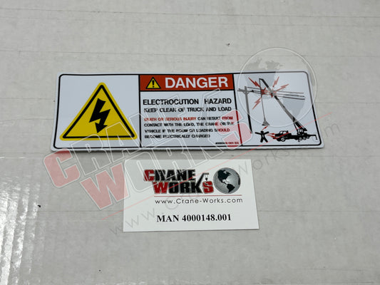 Picture of 4000148.001 NEW DECAL; DANGER ELECT. HAZARD (SM)