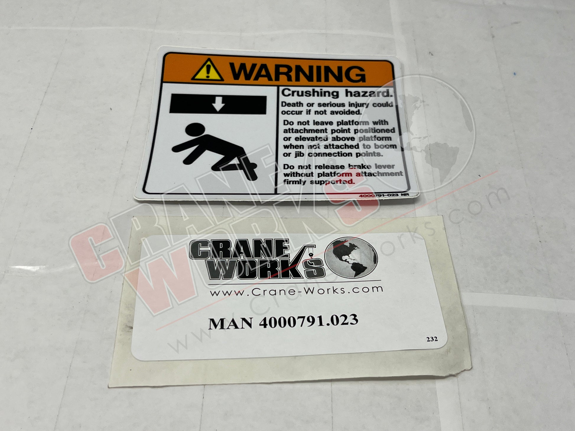 Picture of 4000791.023, DECAL, WARNING BRAKE RELEASE