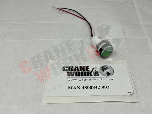 Picture of 4800842.002, LED LIGHT ASSY GREEN 12VDC *NOTE*