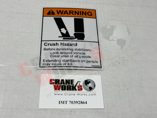 Picture of 70392864 NEW DECAL - WARNING STAB STAND CLEAR