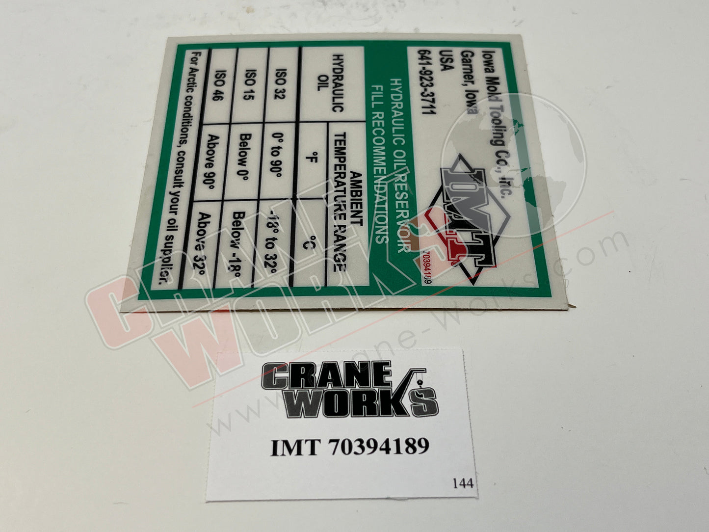 Picture of 70394189, DECAL, HYD OIL