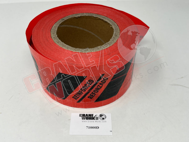 Picture of new reinforced danger tape-red, second angle.