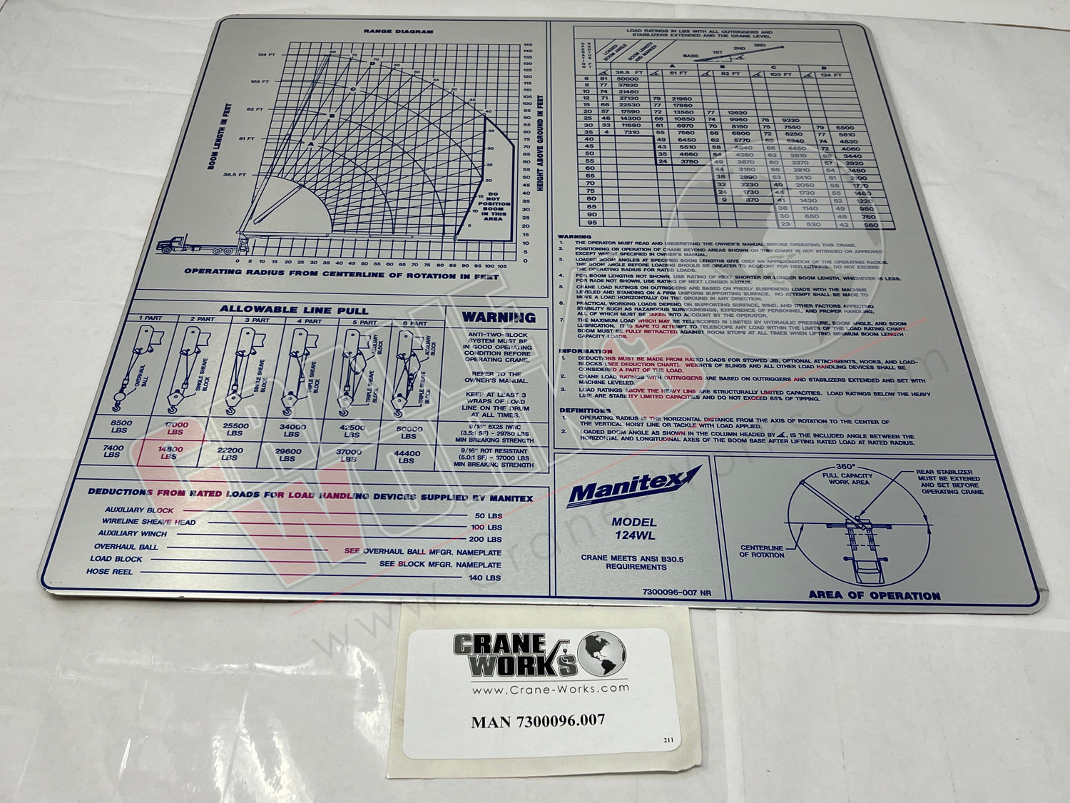 Picture of 7300096.007, LOAD CHART 124WL - HYCAS