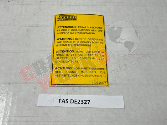Picture of FAS DE2327 NEW WARNING SET OUTRIGGERS