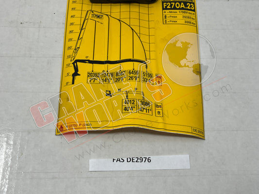 Picture of FAS DE2976 NEW LOAD CHART