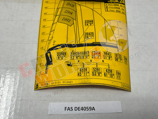 Picture of FAS DE4059A NEW LOAD CHART