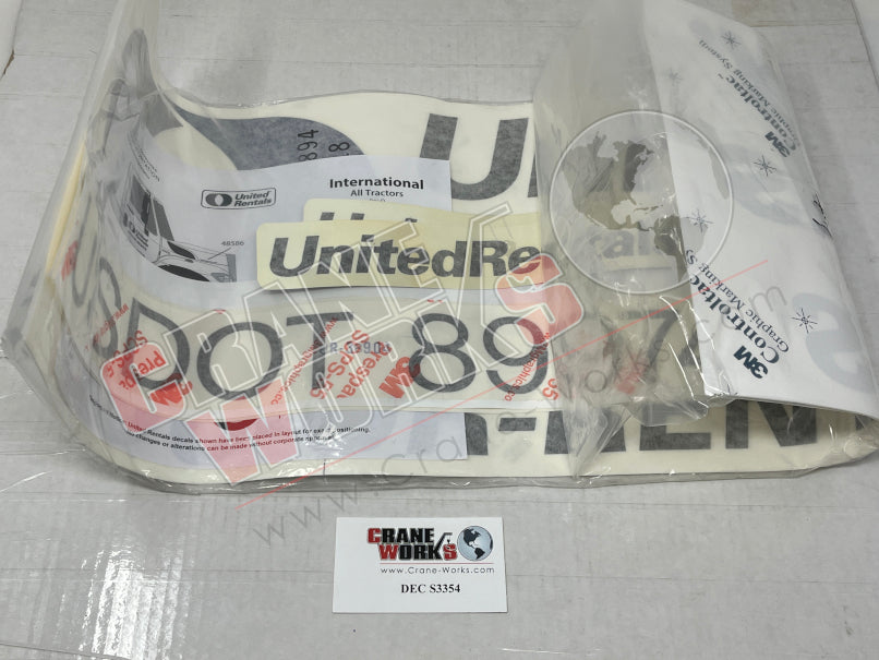 Picture of DEC S3354 NEW UNITED RENTALS DECAL KITS