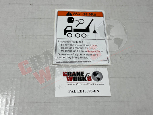Picture of EB10070-EN NEW WARNING DECAL