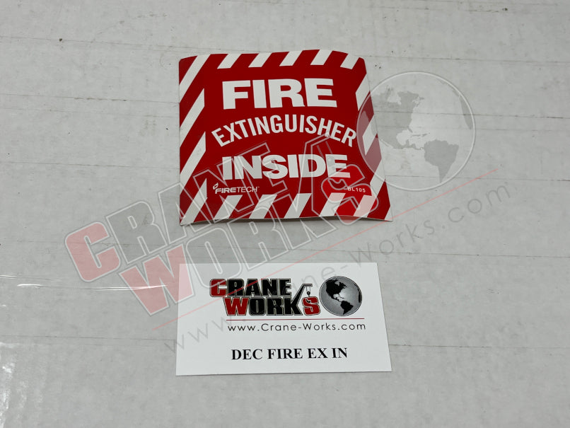 Picture of DEC FIRE EX IN NEW DECAL, FIRE EXTINGUSIER INSIDE